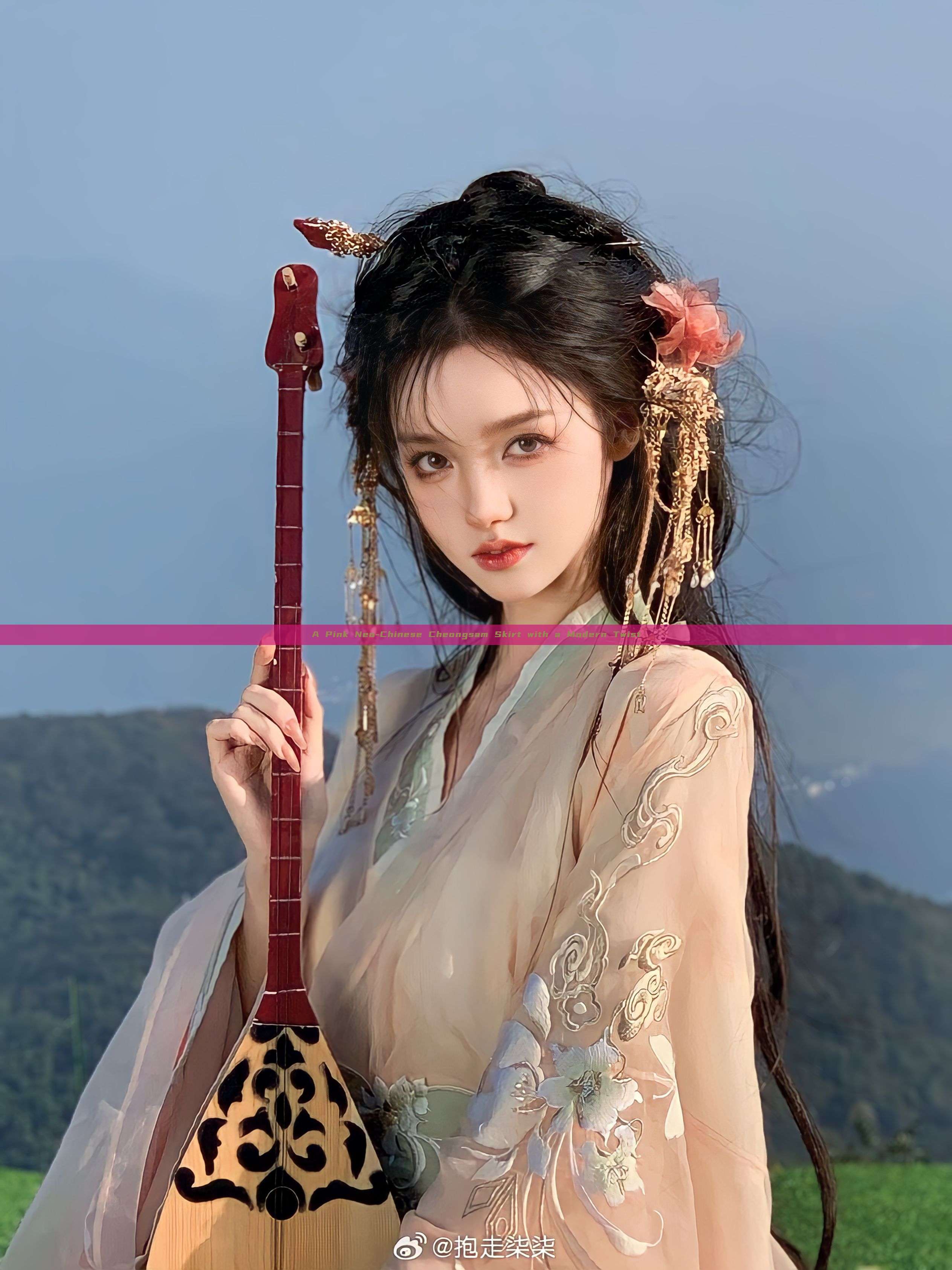 A Pink Neo-Chinese Cheongsam Skirt with a Modern Twist A Pink Neo-Chinese Cheongsam Skirt with a Modern Twist