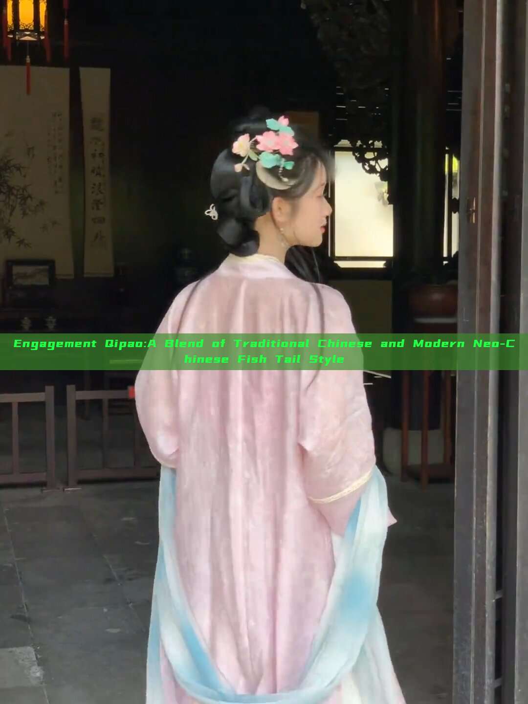 Engagement Qipao:A Blend of Traditional Chinese and Modern Neo-Chinese Fish Tail Style