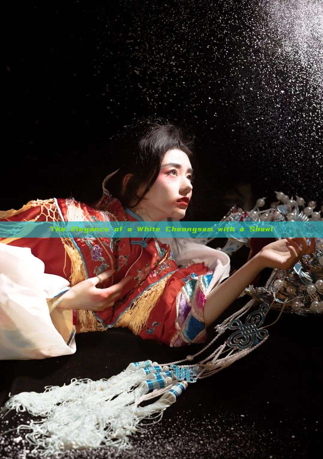 The Elegance of a White Cheongsam with a Shawl The Elegance of a White Cheongsam with a Shawl