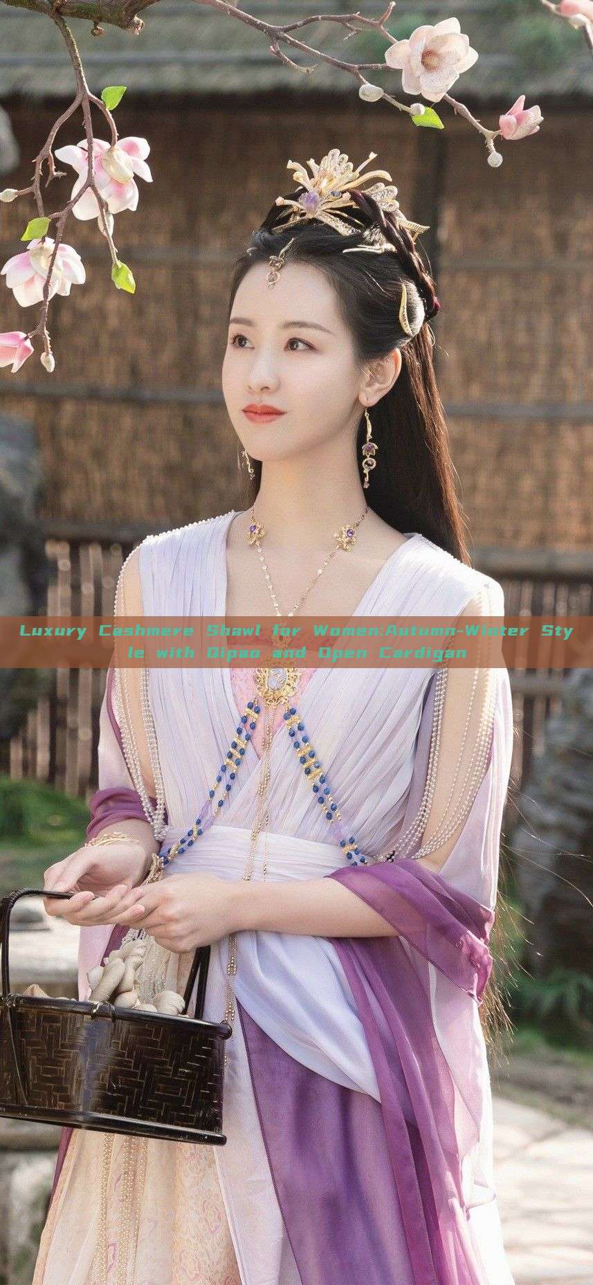Luxury Cashmere Shawl for Women:Autumn-Winter Style with Qipao and Open Cardigan Luxury Cashmere Shawl for Women:Autumn-Winter Style with Qipao and Open Cardigan