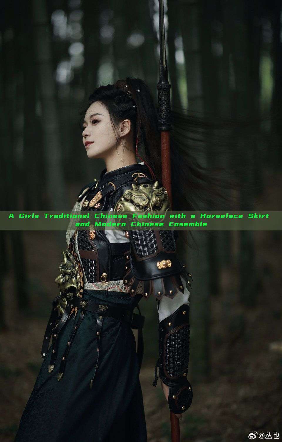 A Girls Traditional Chinese Fashion with a Horseface Skirt and Modern Chinese Ensemble A Girls Traditional Chinese Fashion with a Horseface Skirt and Modern Chinese Ensemble