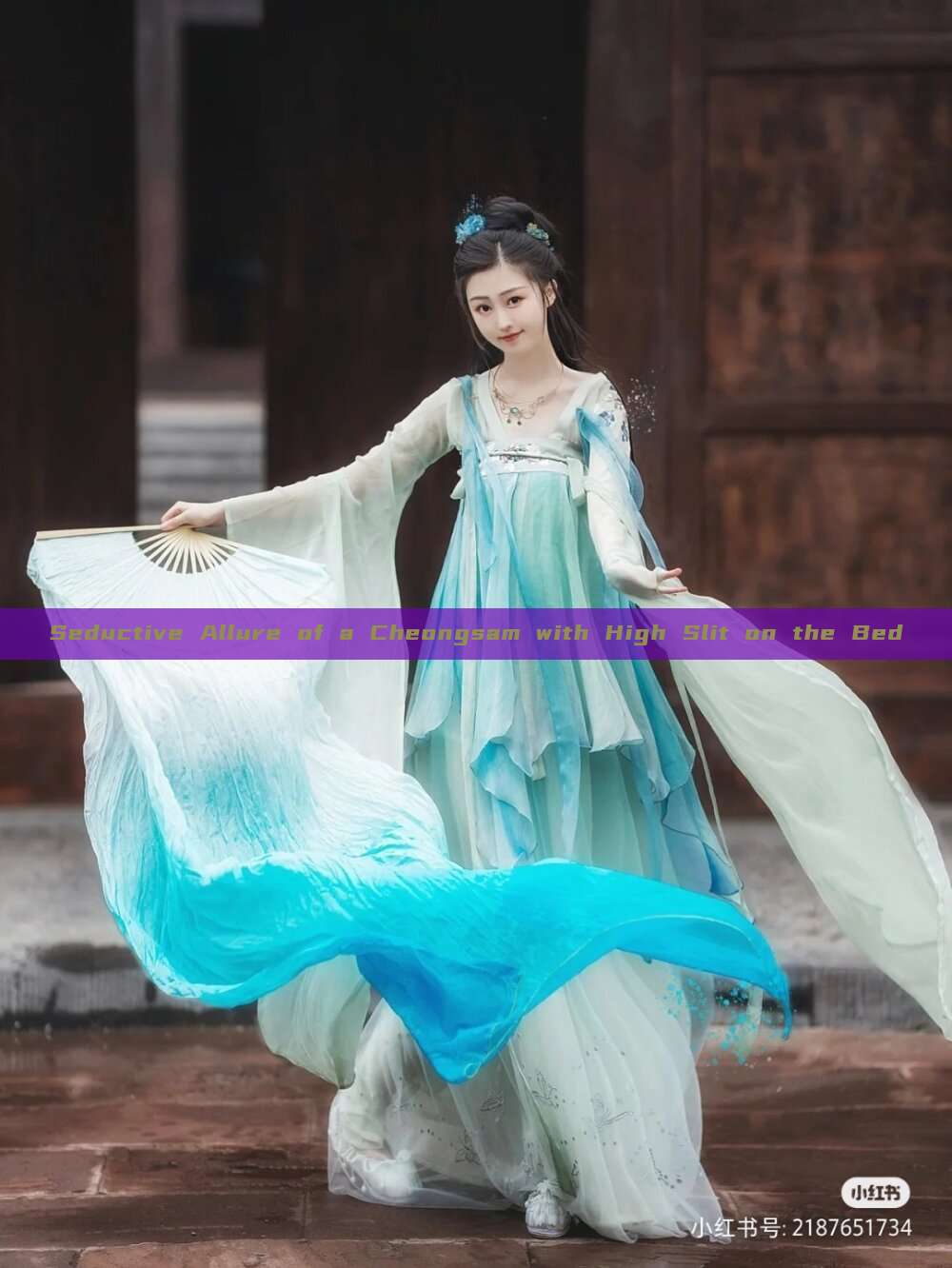 Seductive Allure of a Cheongsam with High Slit on the Bed Seductive Allure of a Cheongsam with High Slit on the Bed