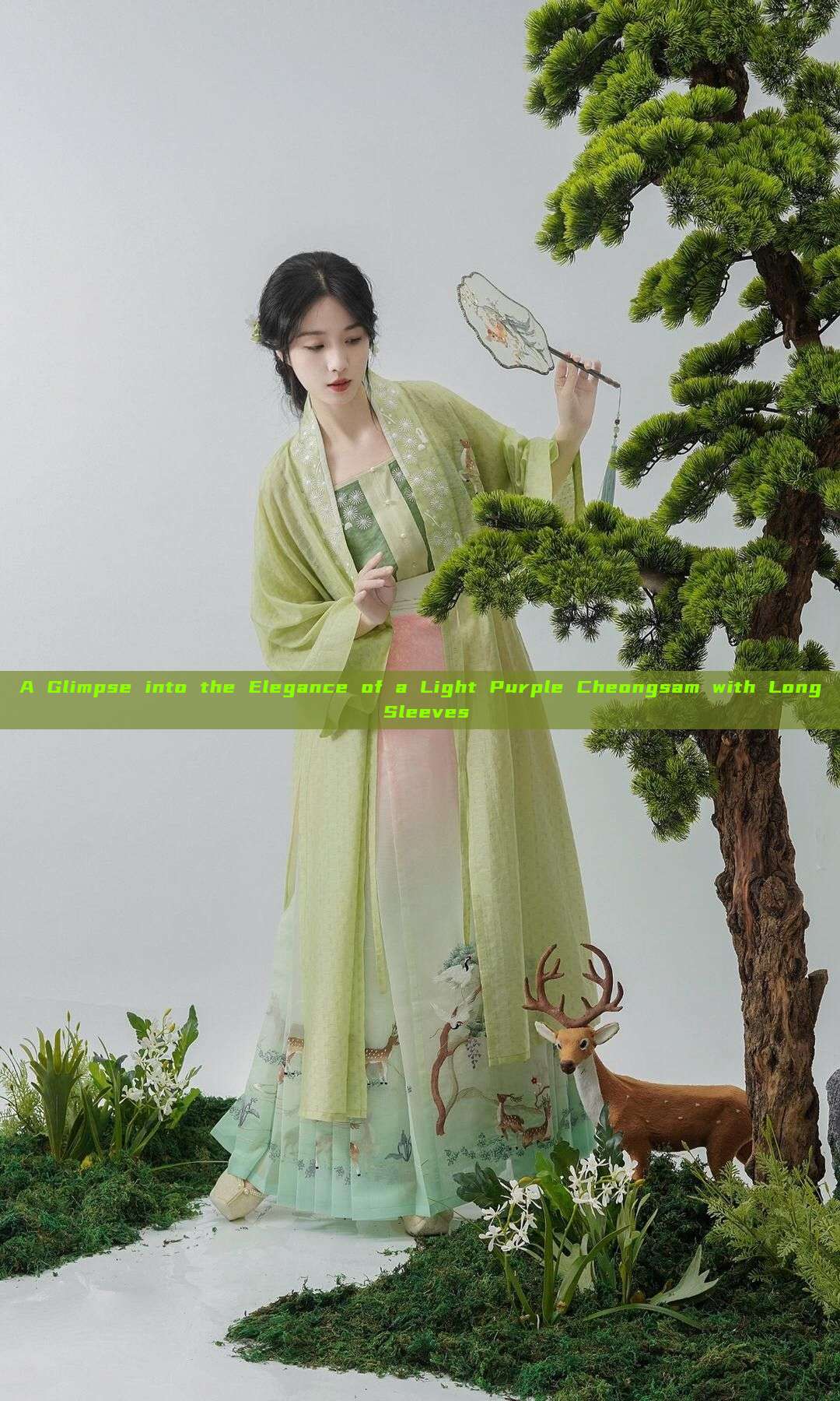 A Glimpse into the Elegance of a Light Purple Cheongsam with Long Sleeves A Glimpse into the Elegance of a Light Purple Cheongsam with Long Sleeves