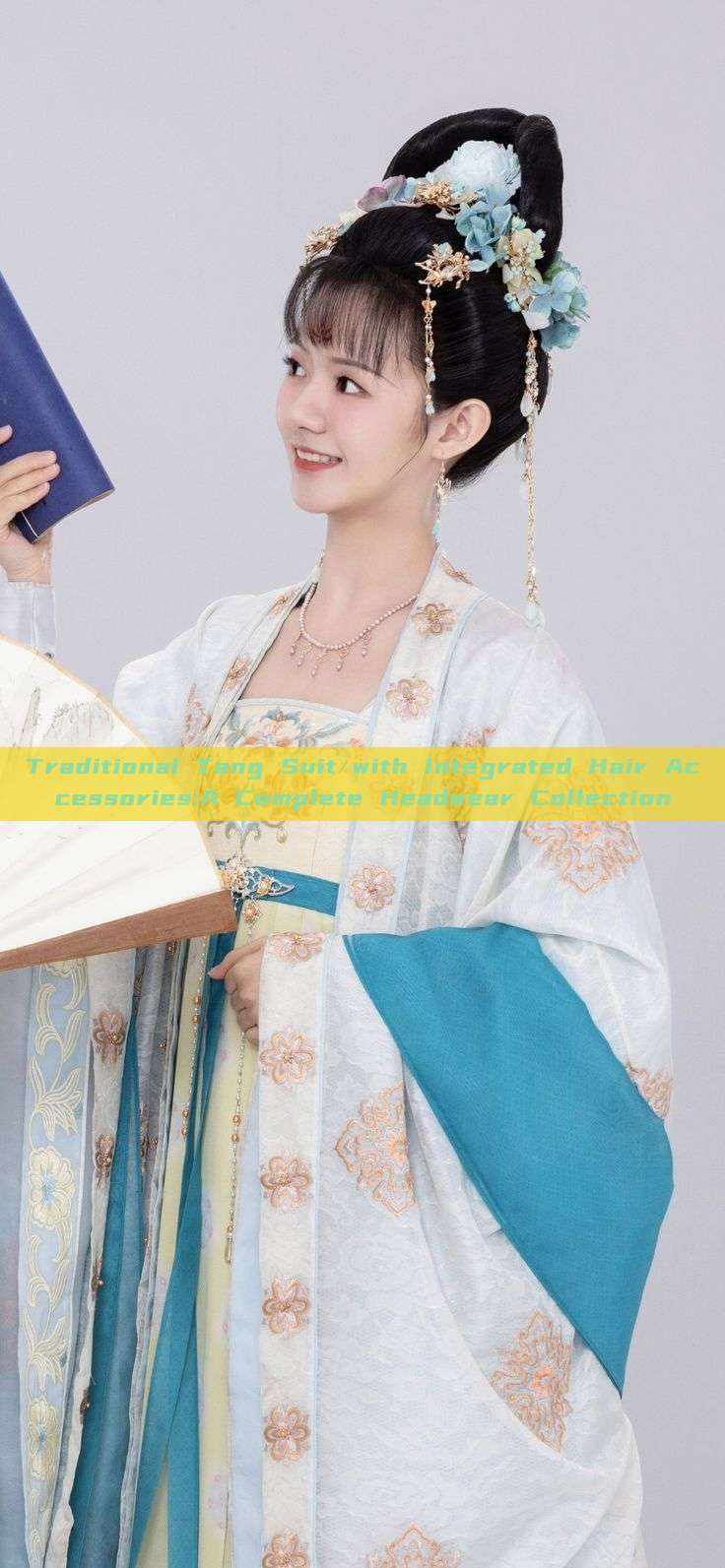 Traditional Tang Suit with Integrated Hair Accessories:A Complete Headwear Collection