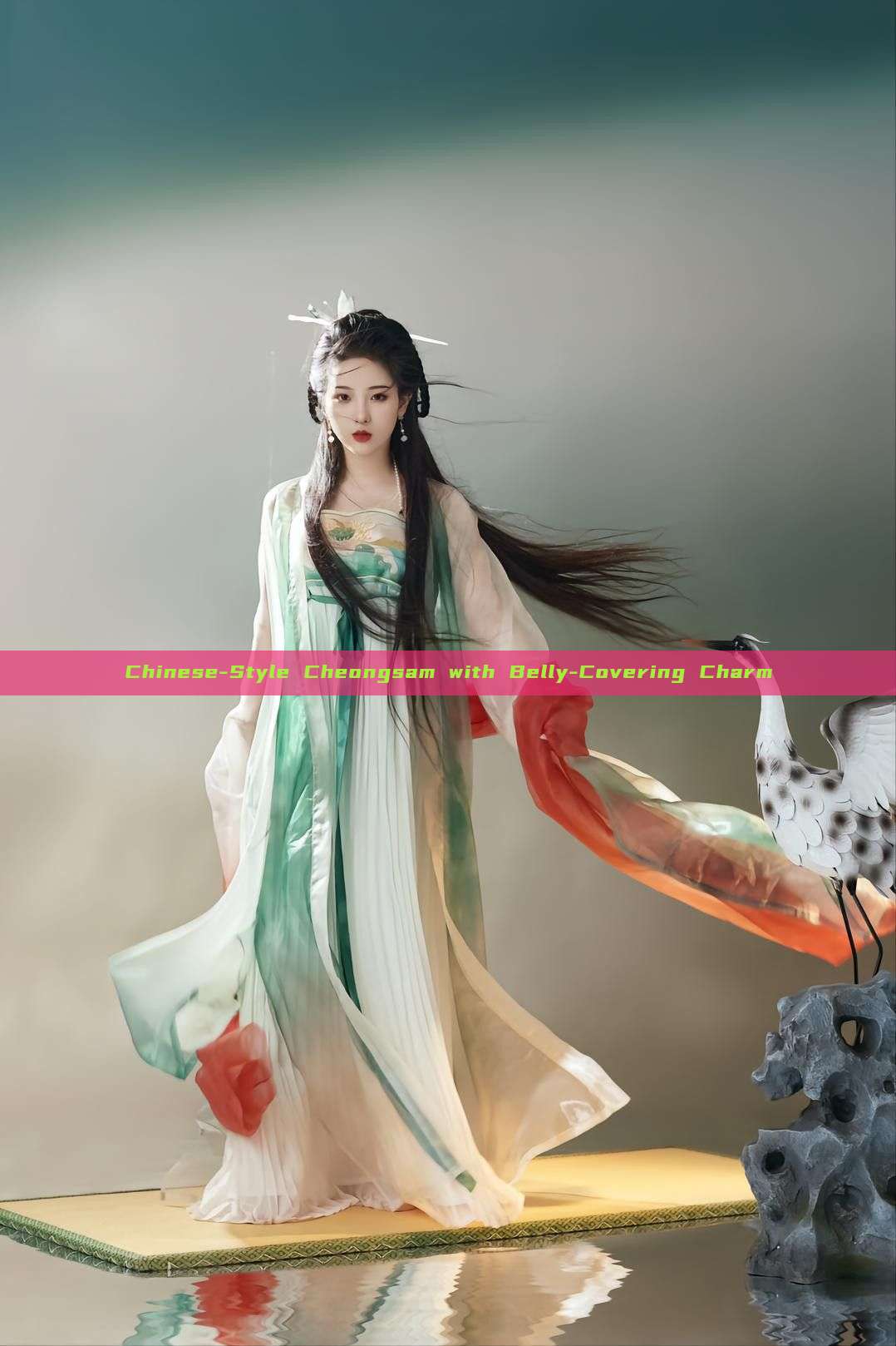 Chinese-Style Cheongsam with Belly-Covering Charm
