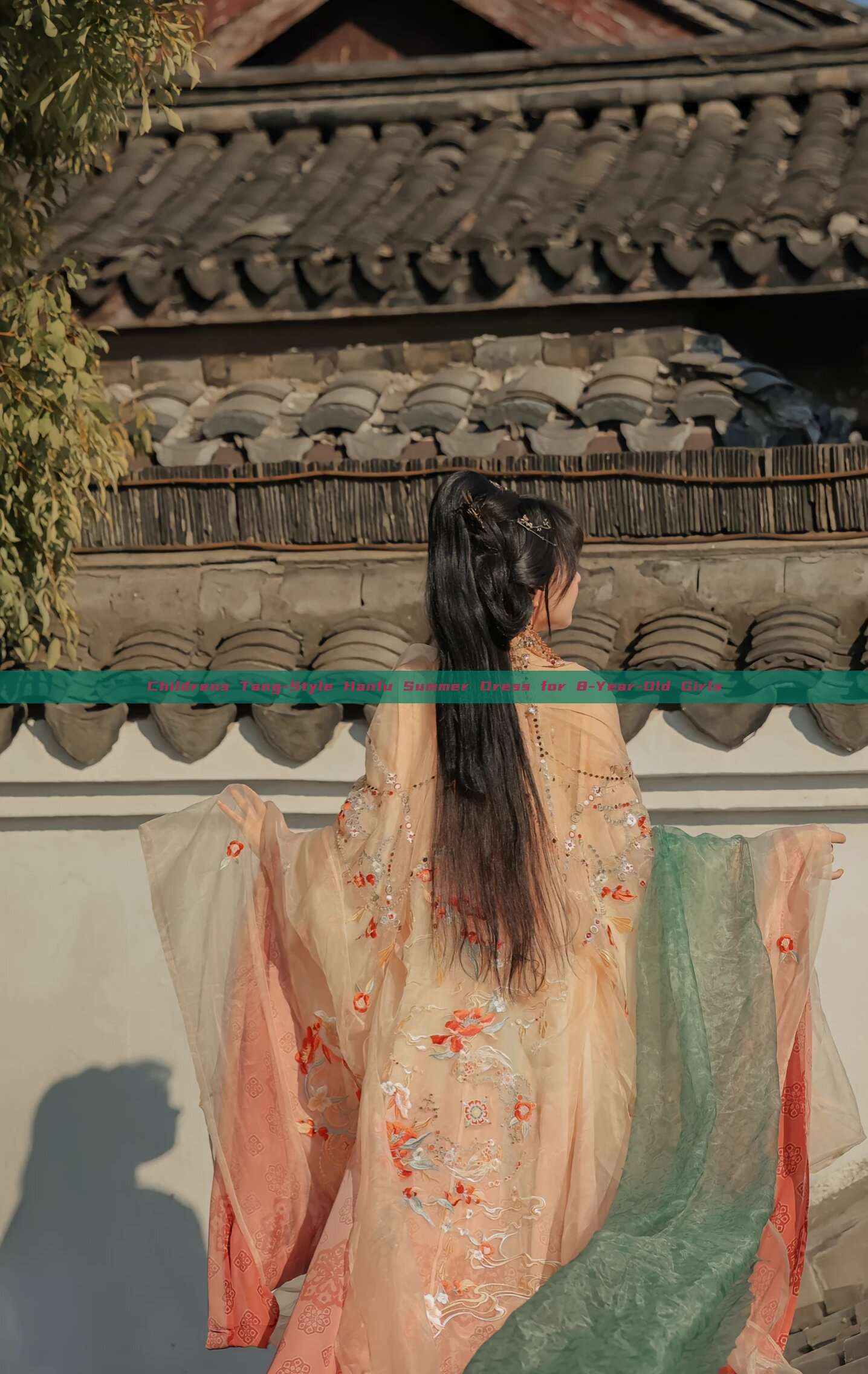 Childrens Tang-Style Hanfu Summer Dress for 8-Year-Old Girls Childrens Tang-Style Hanfu Summer Dress for 8-Year-Old Girls