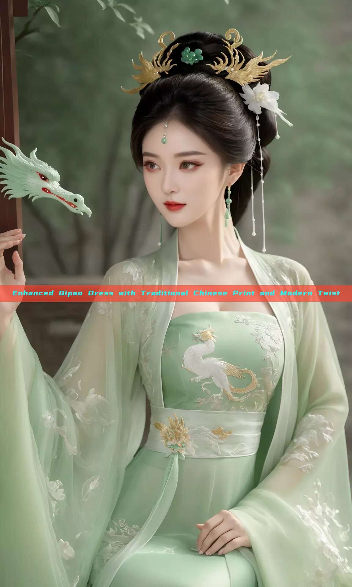 Enhanced Qipao Dress with Traditional Chinese Print and Modern Twist Enhanced Qipao Dress with Traditional Chinese Print and Modern Twist