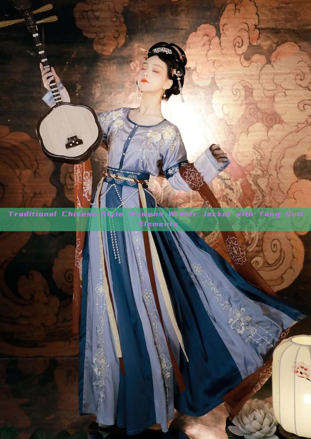 Traditional Chinese-Style Womens Winter Jacket with Tang Suit Elements