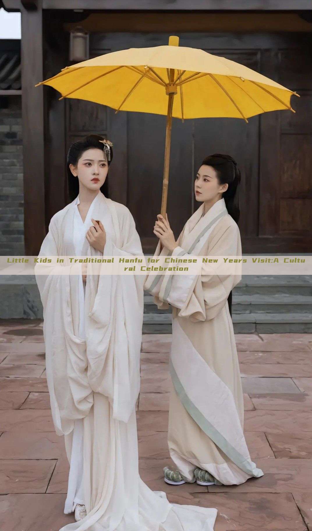 Little Kids in Traditional Hanfu for Chinese New Years Visit:A Cultural Celebration