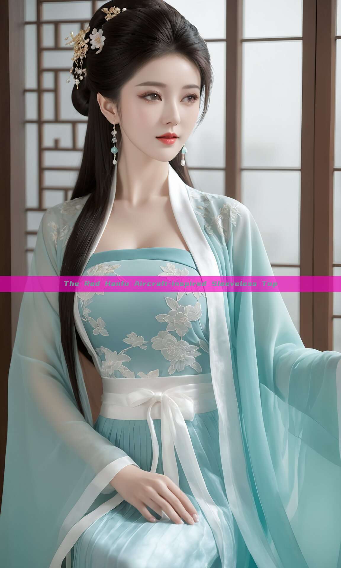 The Red Hanfu Aircraft-Inspired Sleeveless Top The Red Hanfu Aircraft-Inspired Sleeveless Top